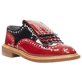 Robert Clergerie Disney Carte da Gioco Intagliate Frangiate Rosso Nero Brogue Eu36 Rosso