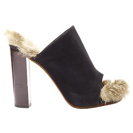 Céline Mules de couro camurça preto de pele Celine Phoebe Philo 2010 Runway EU36 Preto
