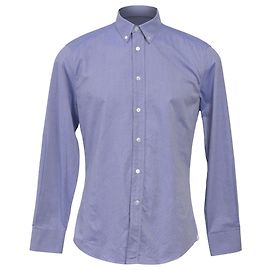 Langarmhemd Regular Fit aus hellblauem Baumwollstoff mit Schweizer Punkten von Louis Vuitton Blau Hellblau
