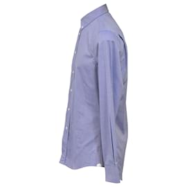 Louis Vuitton- Louis Vuitton Swiss Dot Regular Fit Long Sleeve Shirt in Light Blue Cotton-Blue,Light blue
