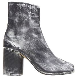 Maison Martin Margiela Martin Margiela 1990'S Vintage Black Silver Handpainted Tabi Boot Eu39 Silvery Metallic