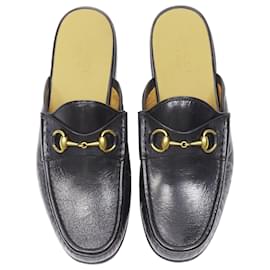 Gucci-Gucci Quentin Nero Black Leather Gold Horsebit Slip On Loafer Eu9.5 Eu42.5-Black