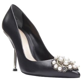 Pumps stiletto neri con perle metalliche Alexander Mcqueen EU39 US9 Nero