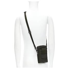 Fendi-Fendi Kim Jones 2022 Dark Green Nylon Ff Vertical Baguette Crossbody Bag-Green