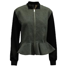 Autre Marque-MCQ by Alexander McQueen Peplum Bomber jacket in Black and Grey Wool-Other,Python print