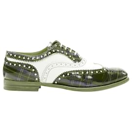 Church's-Church'S Burwood Red Tartan Patent White Perforated Leather Brogue Eu36.5-Red