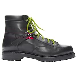 Hermès-HERMES black smooth leather boots -Black