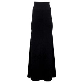 Victoria Beckham Hochtaillierte Maxirock aus schwarzer Viskose Schwarz