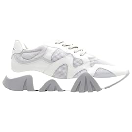 Versace- VERSACE Squalo grey leather sneakers K48  -Grey