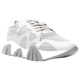 Versace- VERSACE Squalo grey leather sneakers K48  -Grey
