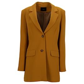 Joseph-Joseph Crepe Satin Jara Jacket in Camel Acetate-Yellow,Camel