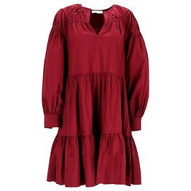 Vestido mini em popeline camadas Rosa da Ulla Johnson em algodão vermelho Vermelho Bordeaux