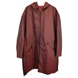 Fendi Houndstooth Print Reversible Parka Jacket in Red Polyester Red