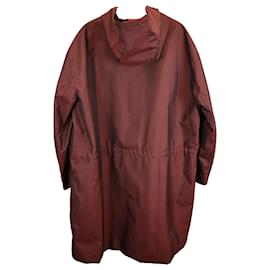 Fendi- Fendi Houndstooth Print Reversible Parka Jacket in Red Polyester-Red
