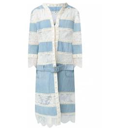 Dior-2005 Christian Dior & Galliano Denim Coat trench s/s RTW FR 46-Multiple colors