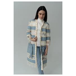 Dior-2005 Christian Dior & Galliano Denim Coat trench s/s RTW FR 46-Multiple colors