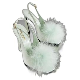 Saint Laurent-Mae slingback sandals-Green