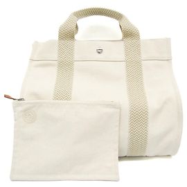 Hermès Hermes Cannes PM Women's Canvas Tote Bag Eggshell