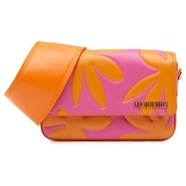 Jacquemus-Jacquemus Pink Bicolor Calfskin Floral Le Carinu-Pink