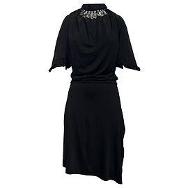 Paco Rabanne Kristallhalskette Kleid aus schwarzer Viskose Schwarz