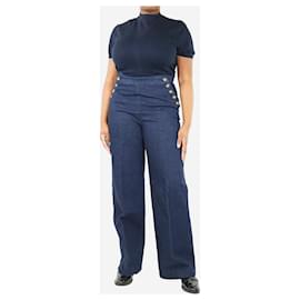 SéZane-Blue flap-front wide-leg jeans - size UK 14-Blue