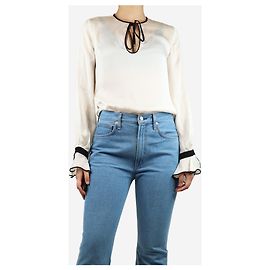 Emilio Pucci Creme Halsband Bluse - Größe S Weiß