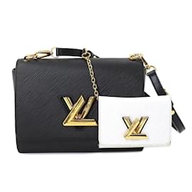Louis Vuitton-Louis Vuitton Epi Twist MM Chain Shoulder Bag-Black,White