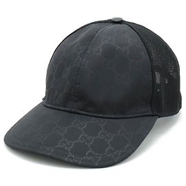 Gucci GG Nylon Mesh Baseball Cap Black Black