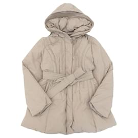 Balmain-Balmain Beige Down Coat Jacket L Women-Beige