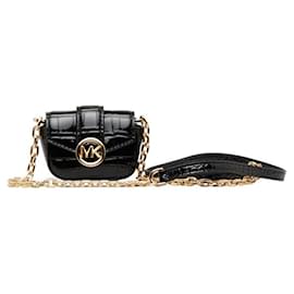 Michael Kors-Michael Kors MK Logo Croc-Embossed Patent Leather AirPods Pro Case-Black