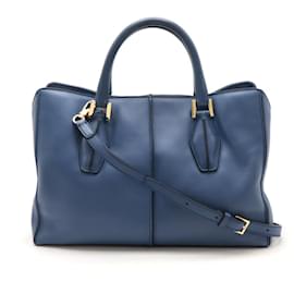 Tod's-Tod's Leather D-styling D Bag 2WAY Handbag-Blue