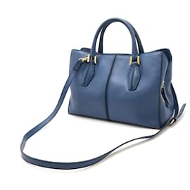 Tod's-Tod's Leather D-styling D Bag 2WAY Handbag-Blue
