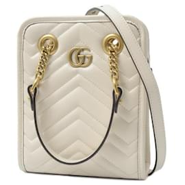 Gucci-Gucci GG Marmont Quilted 2way Hand Shoulder Bag 696123DTDHT9022-White