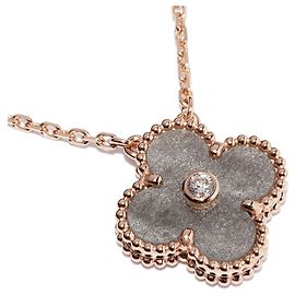 Collar Péndulo de Obsidiana K18PG Van Cleef & Arpels Gris