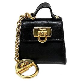 Salvatore Ferragamo Gancini Keychain 22-5641 Black