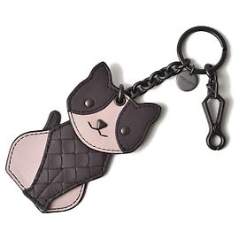 Bottega Veneta Leather Keyring/Keychain Cat Charm Pink