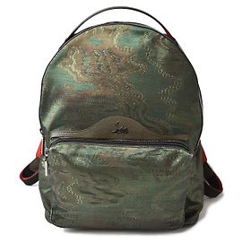 Mochila de jacquard Christian Louboutin verde ejército Verde