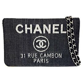 Chanel Canvas Chain Wallet Deauville Flap Long Wallet Other