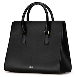 Versace-Versace Virtus Leather Handbag 2WAY Black-Black