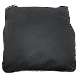 Prada-Prada Nylon Tessuto Triangle Logo Shoulder Bag-Black