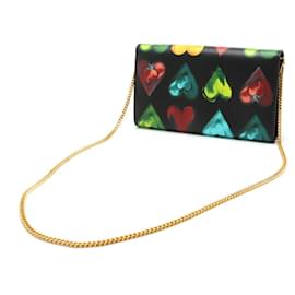 Versace-Versace Medusa Heart Chain Wallet Shoulder Bag-Black