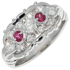 Autre Marque Pt900 Ruby Diamond Ring Other