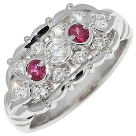 Autre Marque Pt900 Rubin-Diamant-Ring Andere