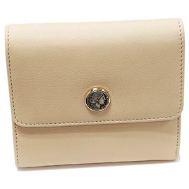 Autre Marque Bvlgari Calf Monete Bi-fold Wallet 35225 Beige