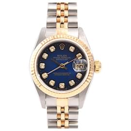 Rolex-Rolex Datejust 10P Diamond Blue Gradient Automatic Watch 79173G-Blue