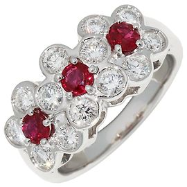 Autre Marque Pt900 Rubin-Diamant-Ring Andere
