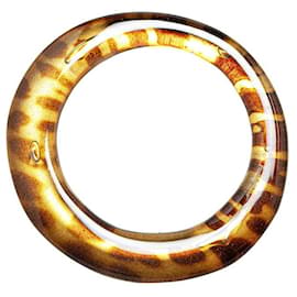 Salvatore Ferragamo Leopard Plastic Bangle Brown