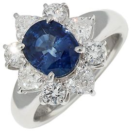 Autre Marque Ring mit Pt900-Saphir 2,121 ct und Diamant 1,37 ct Andere