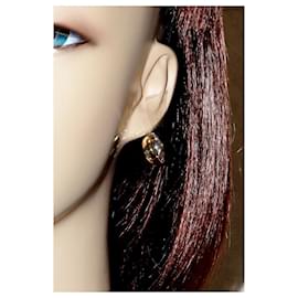 Autre Marque-K18YG K18WG Hoop Earrings-Golden