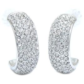 Swarovski Silver Plated Crystal Half Hoop Earrings Other